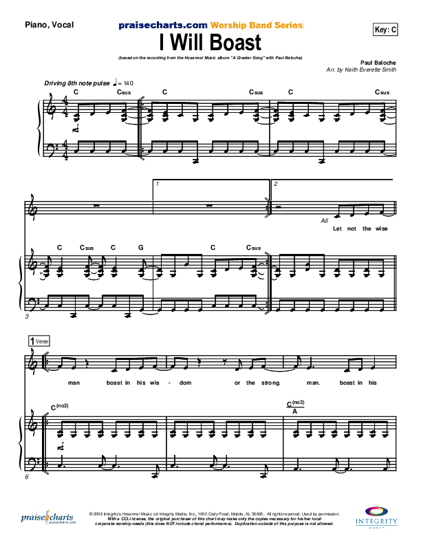 I Will Boast Orchestration (Paul Baloche)