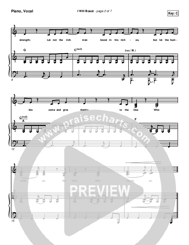 I Will Boast Orchestration (Paul Baloche)