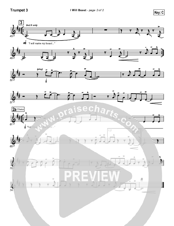 I Will Boast Trumpet 3 (Paul Baloche)