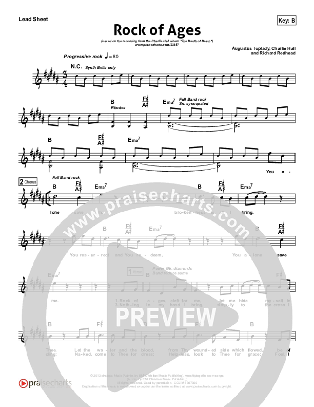 Rock Of Ages Lead (SAT) (Charlie Hall)