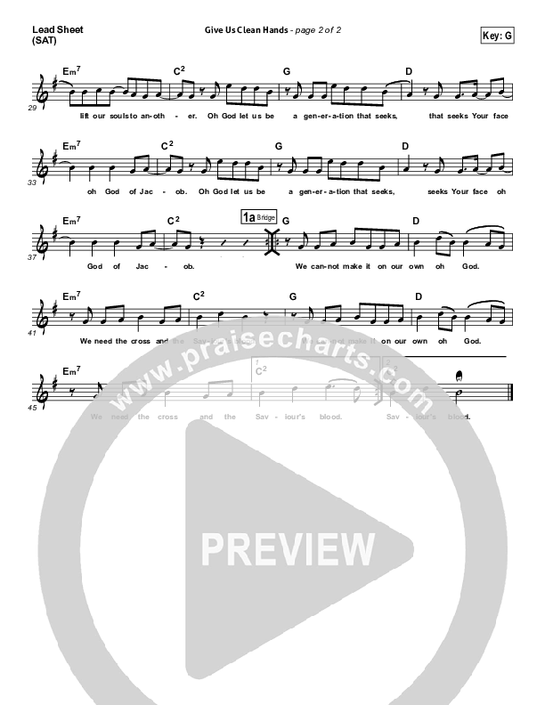 Give Us Clean Hands Lead (SAT) (Charlie Hall)