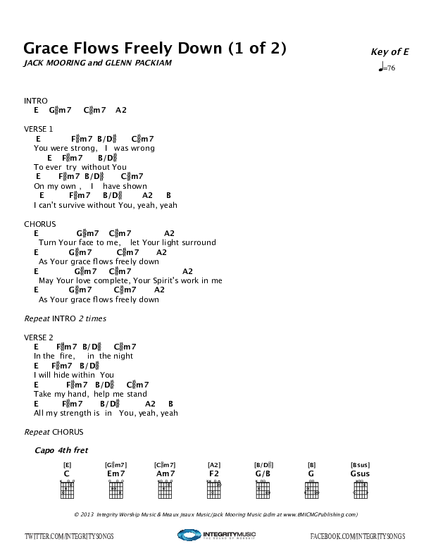 Grace Flows Freely Down Chords & Lyrics (Glenn Packiam)