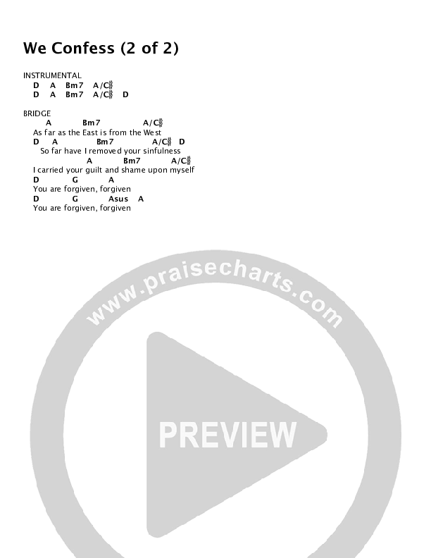 We Confess Chord Chart (Glenn Packiam)