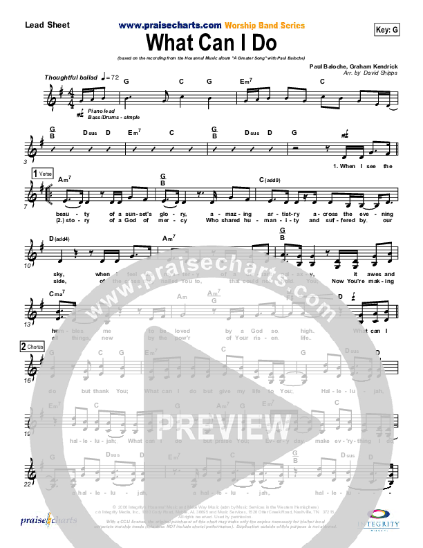 What Can I Do Lead Sheet (Paul Baloche)