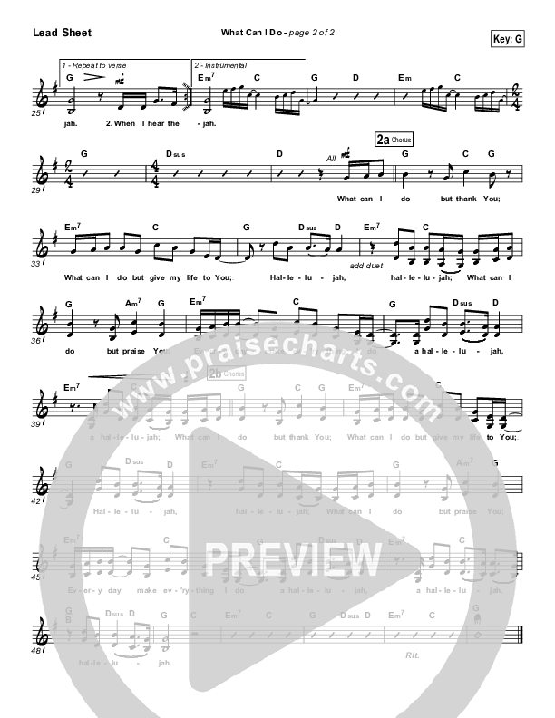 What Can I Do Lead Sheet (Paul Baloche)