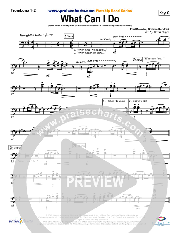 What Can I Do Trombone 1/2 (Paul Baloche)