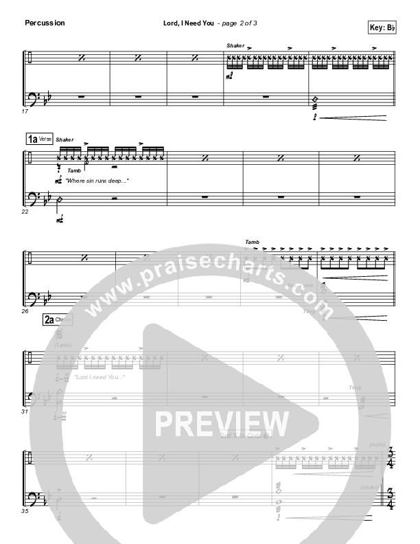 Lord I Need You Percussion (Matt Maher)