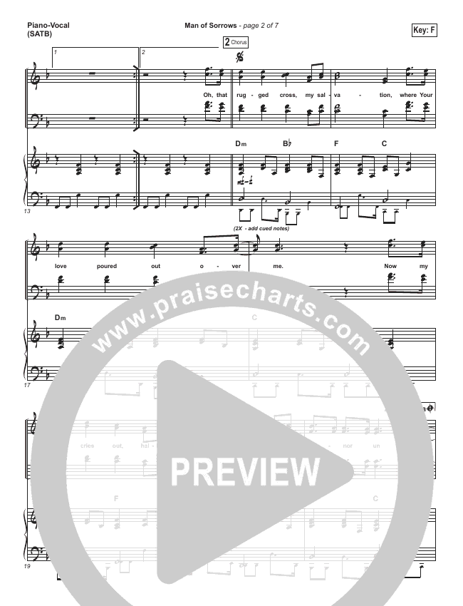 Man Of Sorrows Sheet Music (Hillsong Worship) PraiseCharts