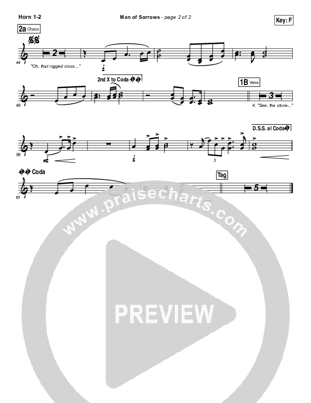 Man Of Sorrows French Horn 1/2 (Hillsong Worship)