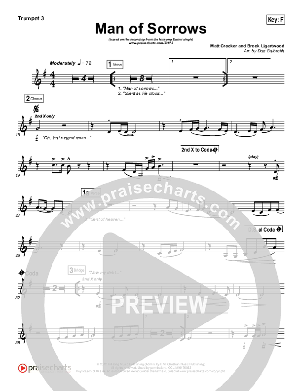 Man Of Sorrows Trumpet 3 (Hillsong Worship)