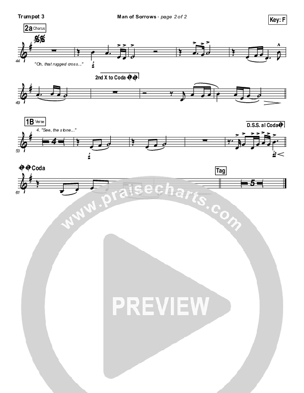 Man Of Sorrows Trumpet 3 (Hillsong Worship)