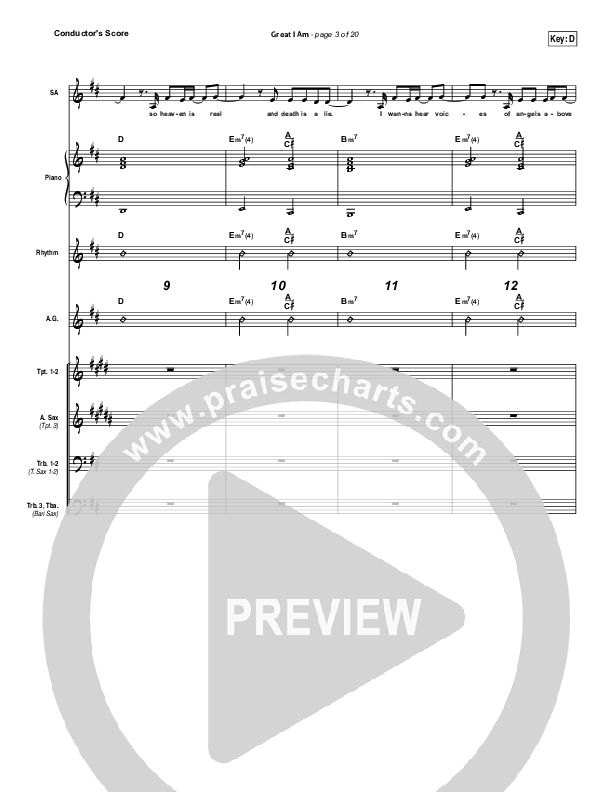 Great I Am Conductor's Score (Phillips Craig & Dean)