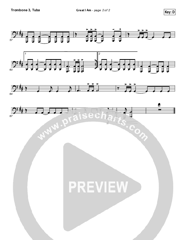 Great I Am Trombone 3/Tuba (Phillips Craig & Dean)