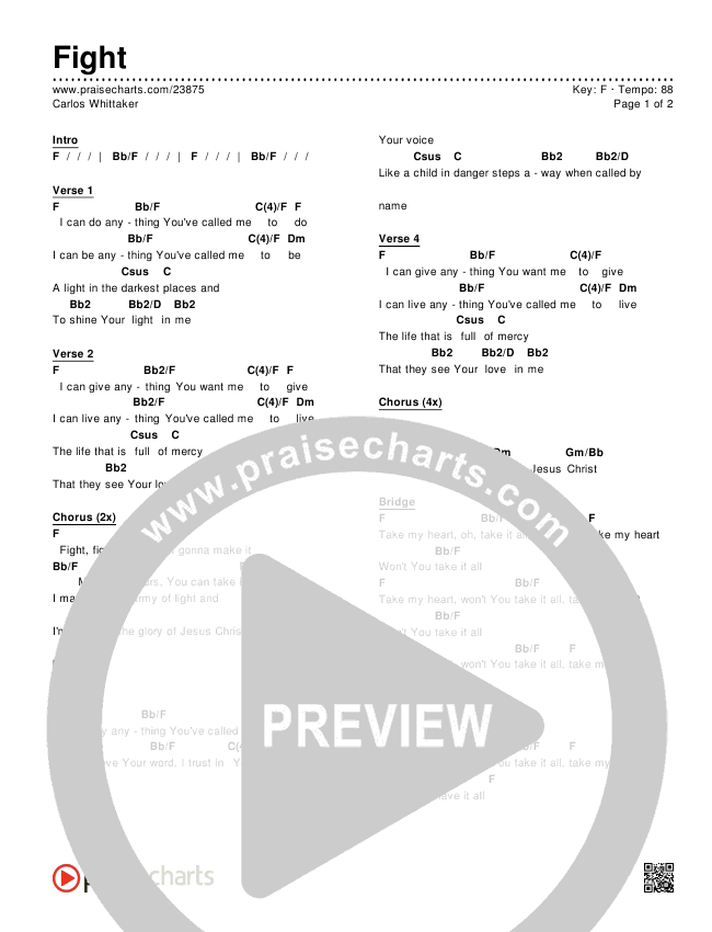 Fight Chords & Lyrics (Carlos Whittaker)