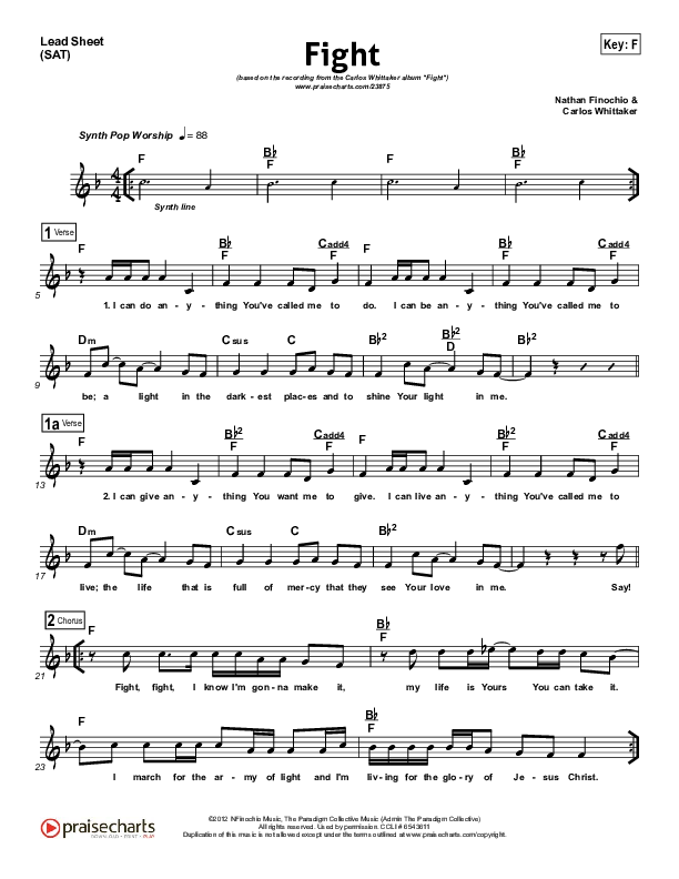 Fight Lead Sheet (Carlos Whittaker)