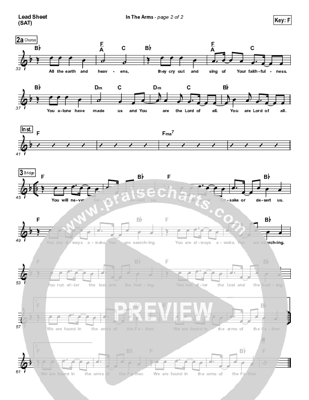In The Arms Lead Sheet (Carlos Whittaker)