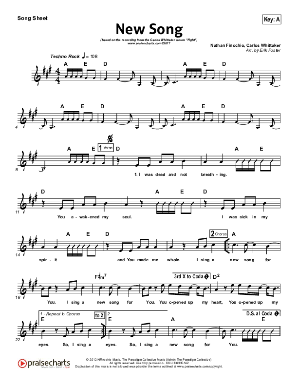 New Song Lead Sheet (Carlos Whittaker)