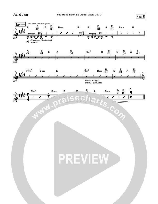 You Have Been So Good To Me Acoustic Guitar (Paul Baloche)