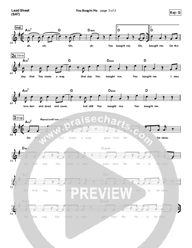 You Brought Me  Lead Sheet (Carlos Whittaker)