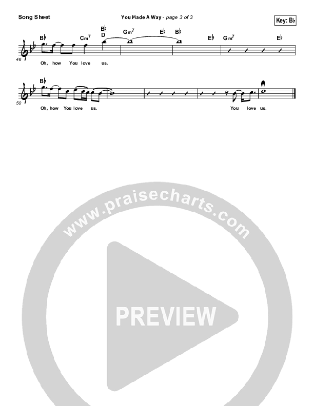 You Made A Way Lead Sheet (Carlos Whittaker)