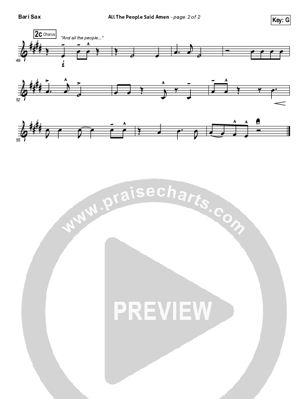 All The People Said Amen Bari Sax (Matt Maher)