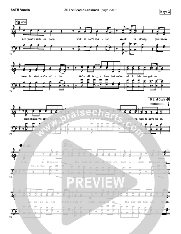 All The People Said Amen Choir Sheet (SATB) (Matt Maher)