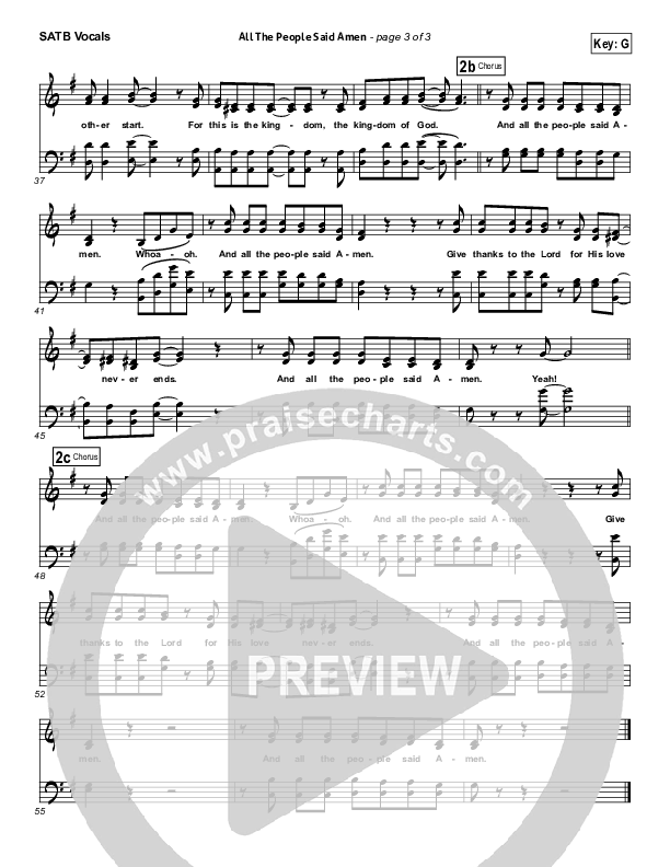 All The People Said Amen Choir Sheet (SATB) (Matt Maher)