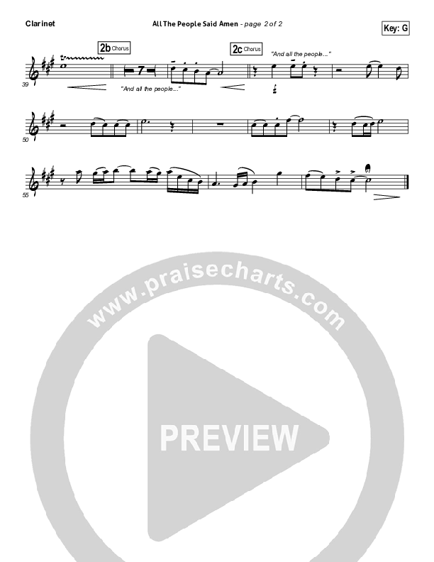 All The People Said Amen Clarinet (Matt Maher)