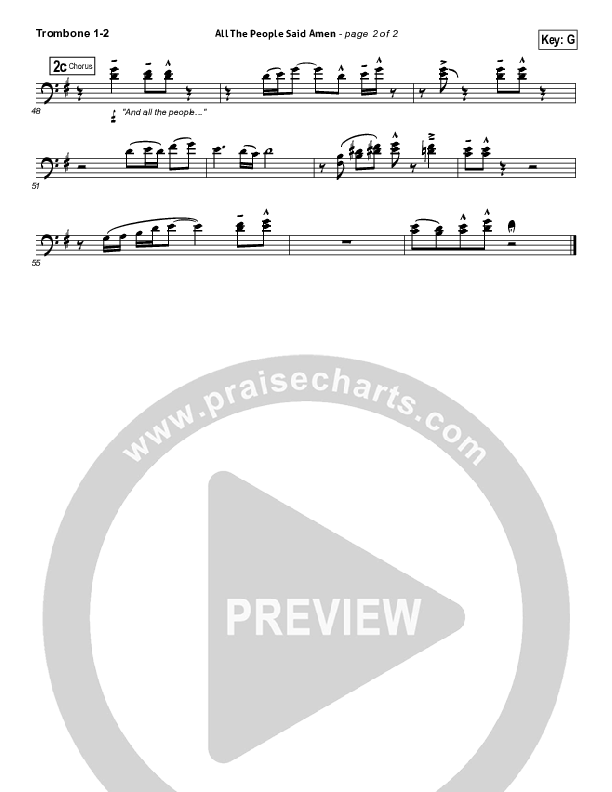 All The People Said Amen Trombone 1/2 (Matt Maher)