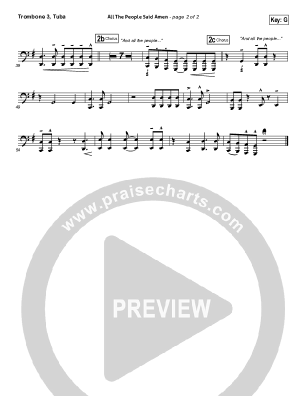 All The People Said Amen Trombone 3/Tuba (Matt Maher)