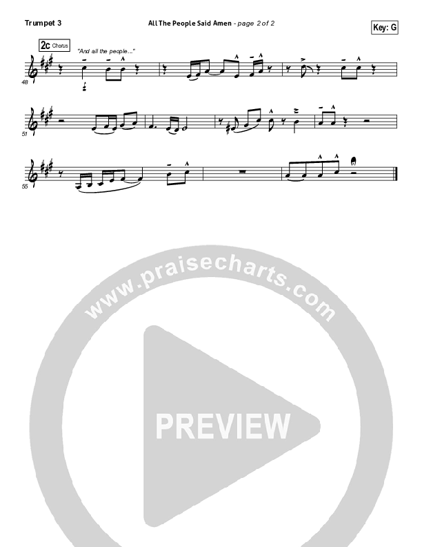 All The People Said Amen Trumpet 3 (Matt Maher)