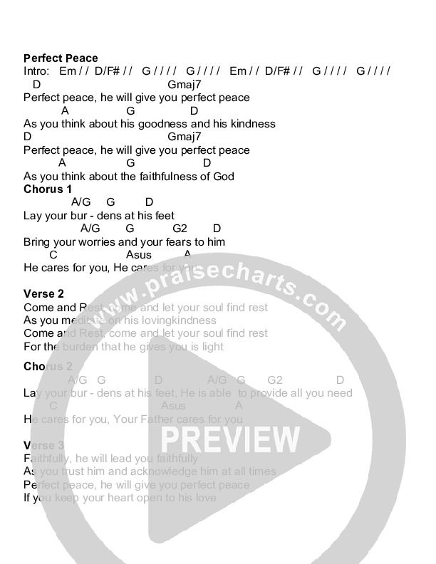 Perfect Peace Chords & Lyrics (Andy Park)