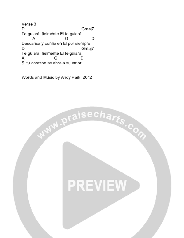 Perfecta Paz Chords & Lyrics (Andy Park)
