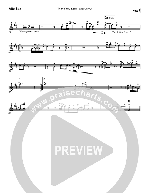 Thank You Lord Alto Sax (Paul Baloche)