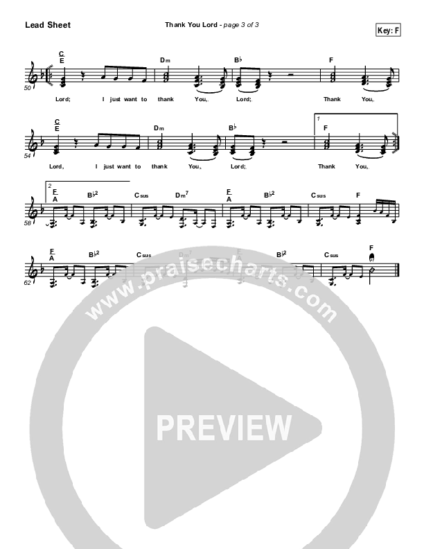 Thank You Lord Lead Sheet (Paul Baloche)