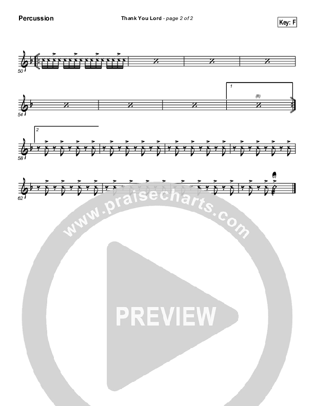 Thank You Lord Percussion (Paul Baloche)