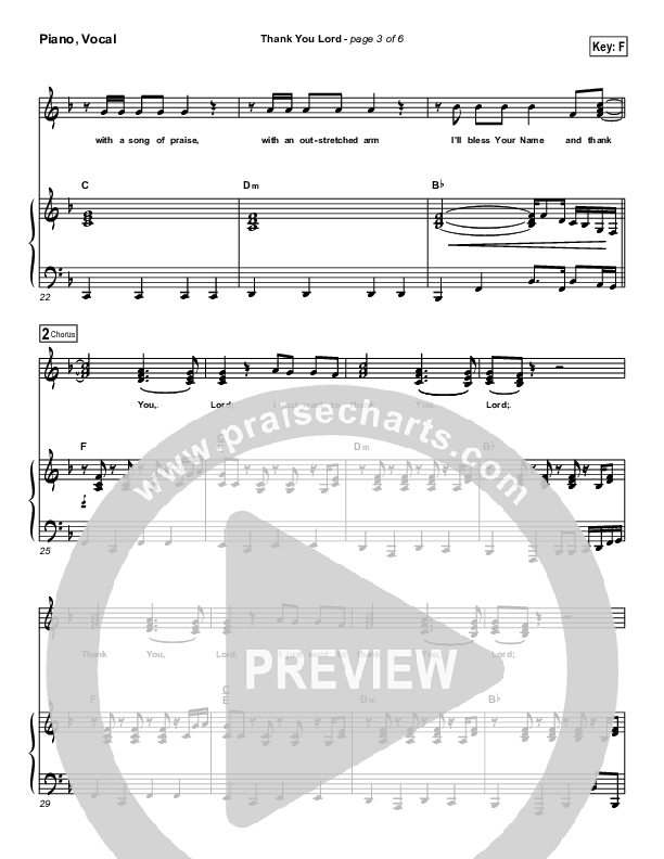 Thank You Lord Piano/Vocal (Paul Baloche)