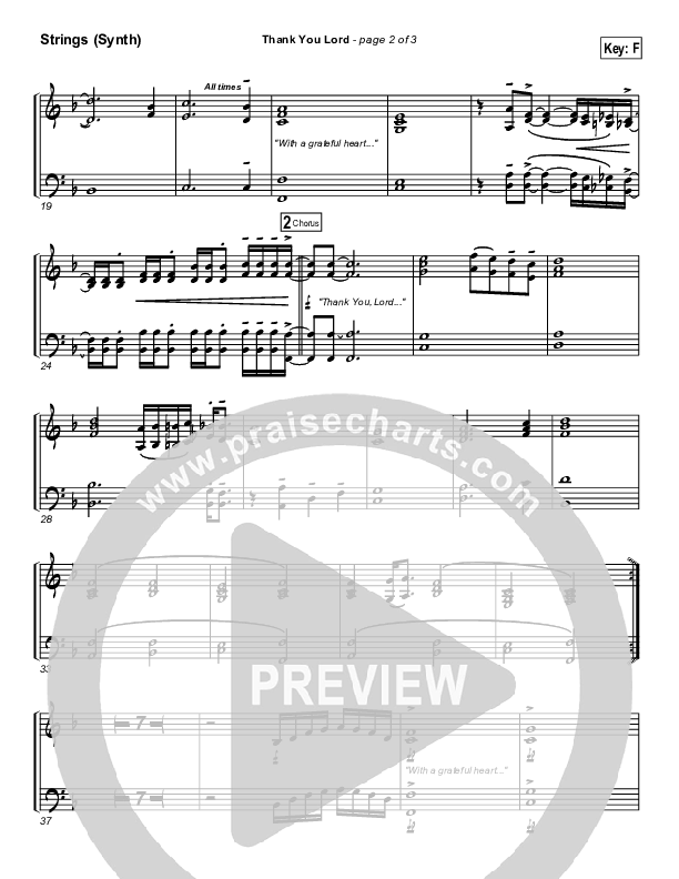 Thank You Lord Synth Strings (Paul Baloche)