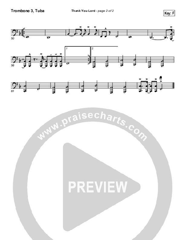 Thank You Lord Trombone 3/Tuba (Paul Baloche)