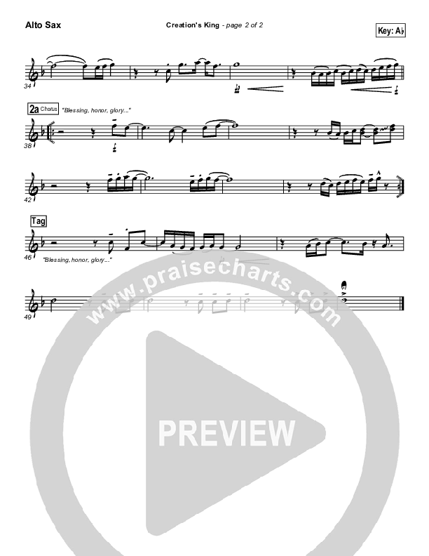 Creation's King Alto Sax (Paul Baloche)