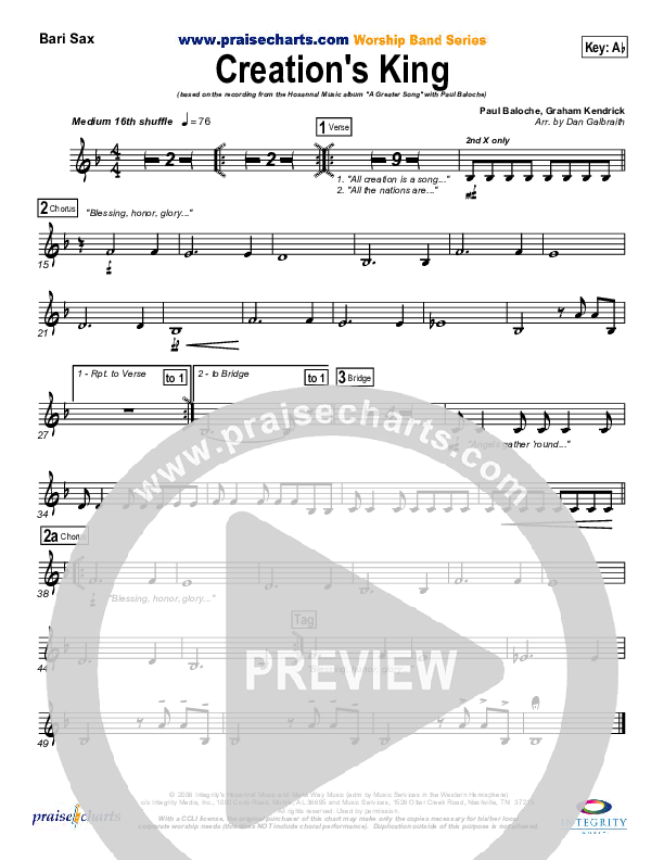 Creation's King Bari Sax (Paul Baloche)