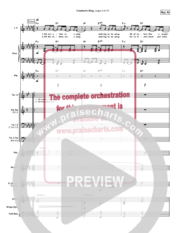 Creation's King Orchestration (Paul Baloche)