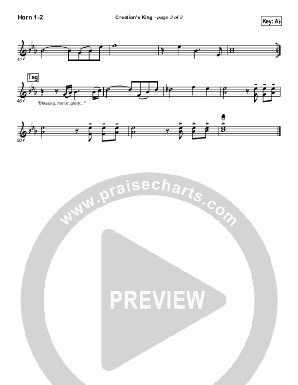 Creation's King French Horn 1/2 (Paul Baloche)