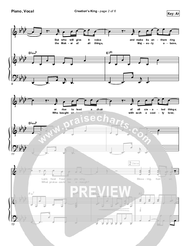 Creation's King Lead & Piano (Paul Baloche)