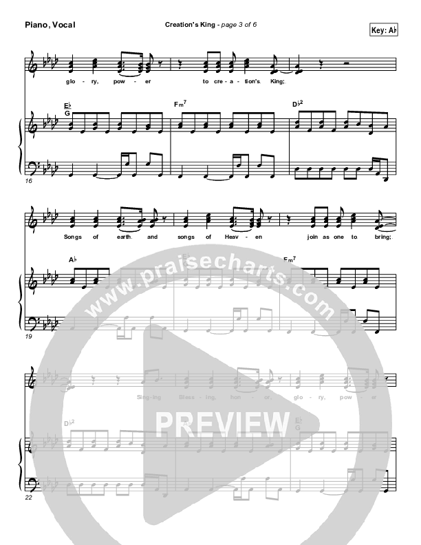 Creation's King Lead & Piano (Paul Baloche)