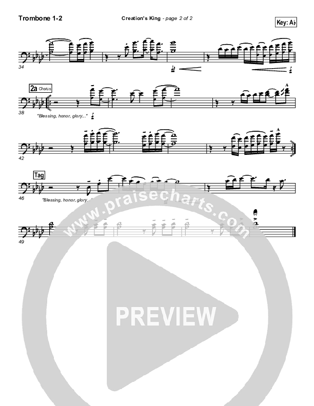 Creation's King Trombone 1/2 (Paul Baloche)