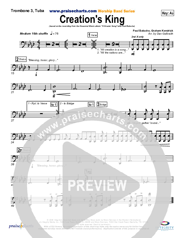 Creation's King Trombone 3/Tuba (Paul Baloche)