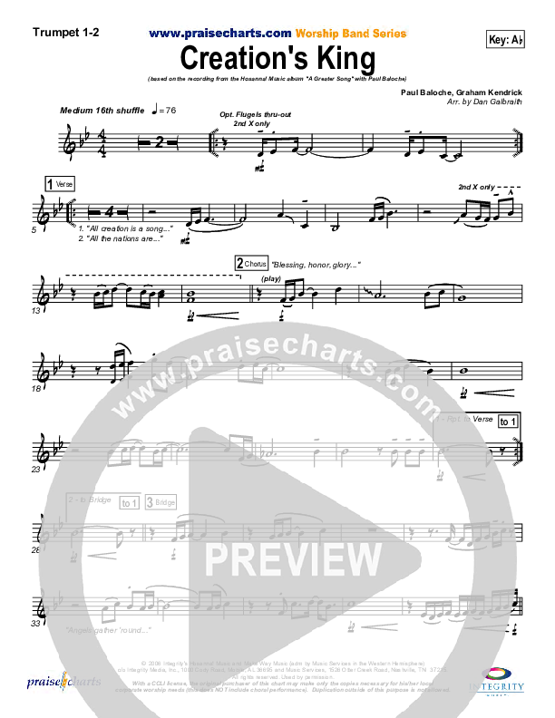 Creation's King Trumpet 1,2 (Paul Baloche)