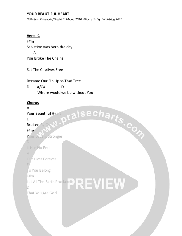 Your Beautiful Heart Chords & Lyrics (Fuzed Worship)