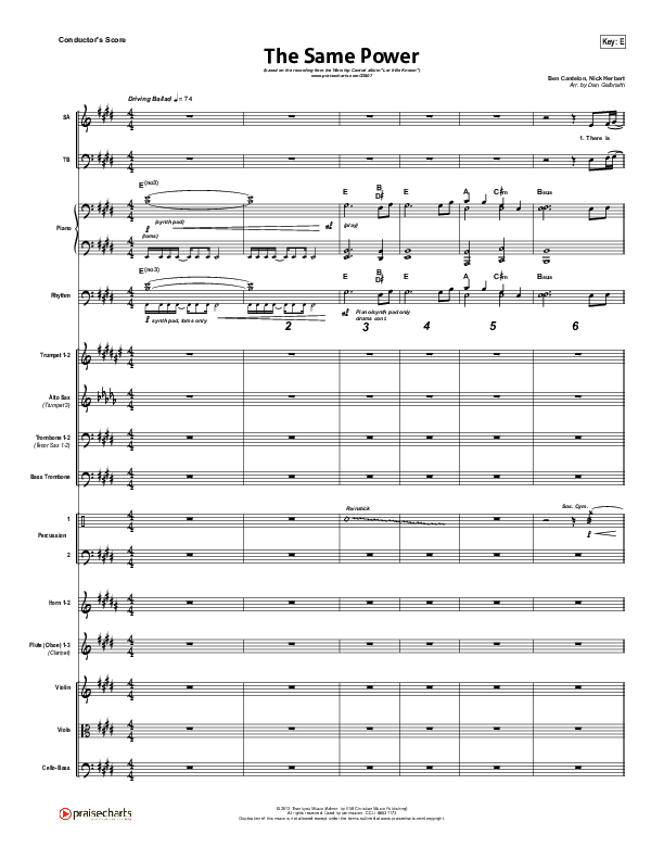 The Same Power Conductor's Score (Ben Cantelon / Worship Central)